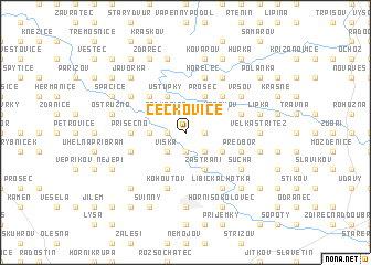 map of Čečkovice