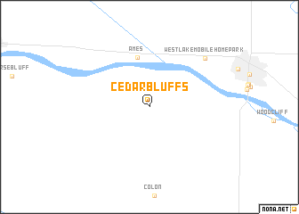 map of Cedar Bluffs