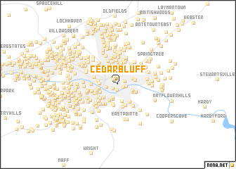 map of Cedar Bluff