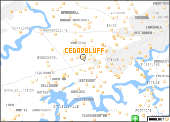 map of Cedar Bluff