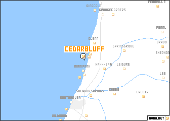 map of Cedar Bluff