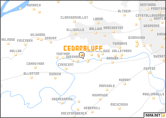 map of Cedar Bluff