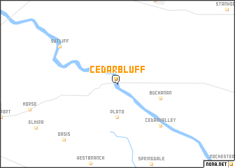 map of Cedar Bluff