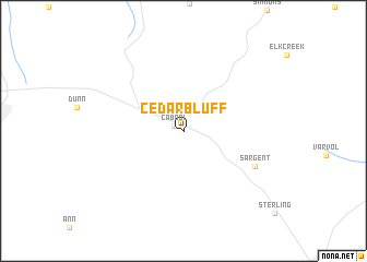 map of Cedar Bluff