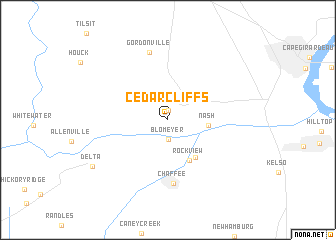 map of Cedar Cliffs