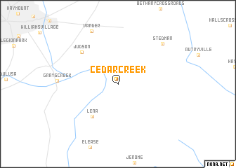 map of Cedar Creek