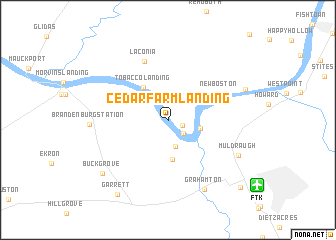 map of Cedar Farm Landing