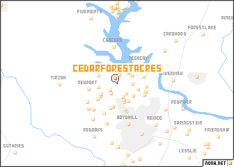 map of Cedar Forest Acres
