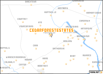 map of Cedar Forest Estates