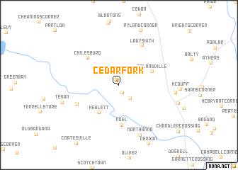 map of Cedar Fork