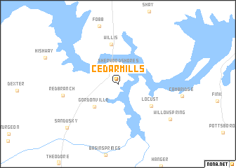 map of Cedar Mills