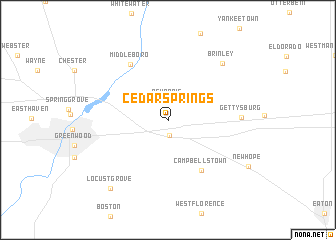 map of Cedar Springs