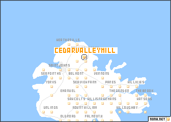 map of Cedar Valley Mill