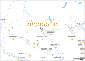 map of Cefn-coed-y-cymmer