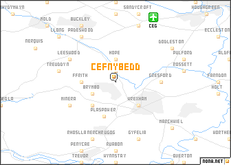 map of Cefn-y-bedd