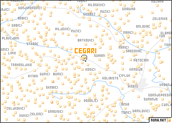 map of Čegari