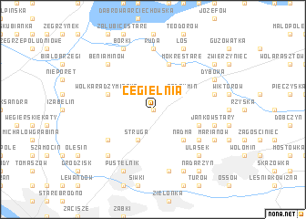 map of Cegielnia