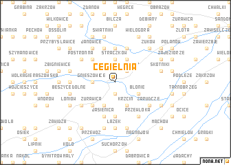 map of Cegielnia