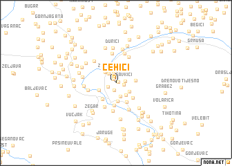 map of Čehići