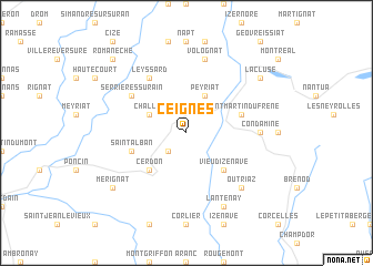 map of Ceignes