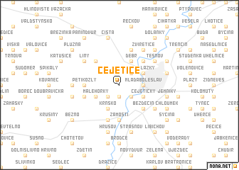 map of Čejetice