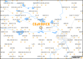 map of Čejkovice