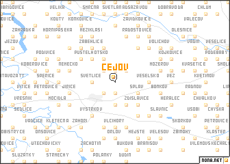 map of Čejov