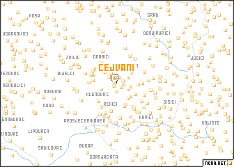 map of Ćejvani