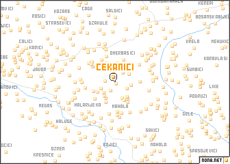 map of Čekanići