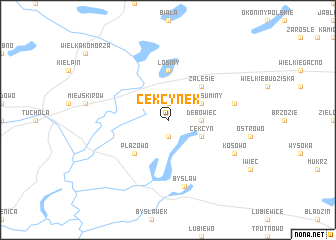 map of Cekcynek