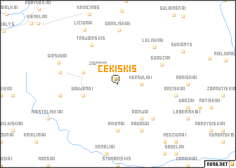 map of Čekiškis