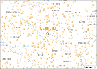 map of Čekrčići