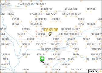 map of Čekyně