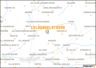 map of Celada de la Torre
