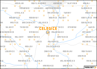 map of Čeladice