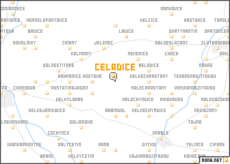 map of Čeľadice