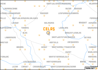 map of Célas