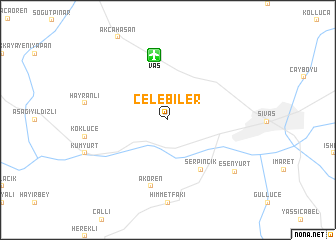 map of Çelebiler