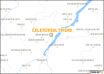 map of Celenza sul Trigno