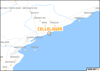 map of Celle Ligure