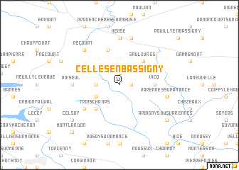 map of Celles-en-Bassigny