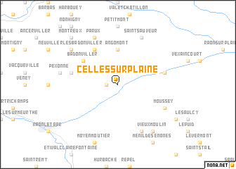 map of Celles-sur-Plaine