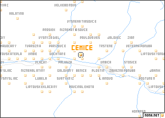 map of Čemice