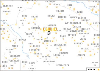 map of Cendići