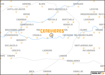 map of Cénevières