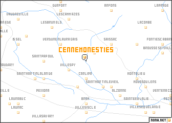 map of Cenne-Monestiès