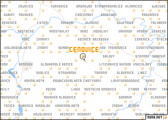 map of Čeňovice