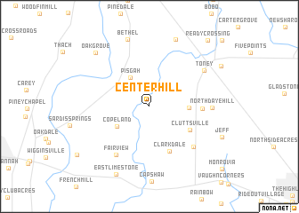 map of Center Hill