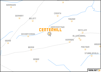 map of Center Hill