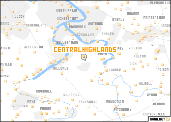 map of Central Highlands